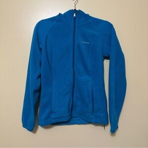 Columbia Benton Springs Full Zip Fleece Jacket Women Small Hooded Blue